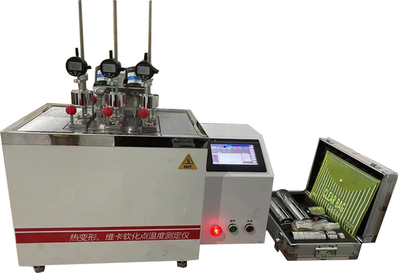 เครื่องทดสอบอุณหภูมิพลาสติก Vicat พร้อมการควบคุมอุณหภูมิ ±0.2°C
