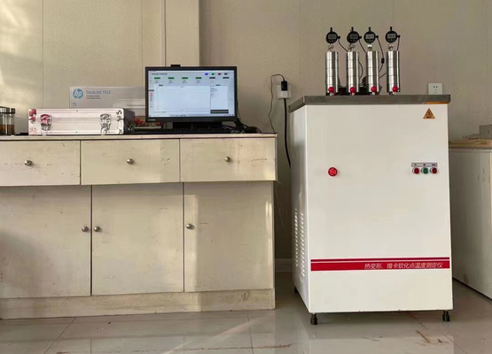 ความเร็ว 120 ℃ / H เครื่องทดสอบ Vicat Hdt สำหรับคอมโพสิตเสริมใยมะเกลือและเส้นใยยาว
